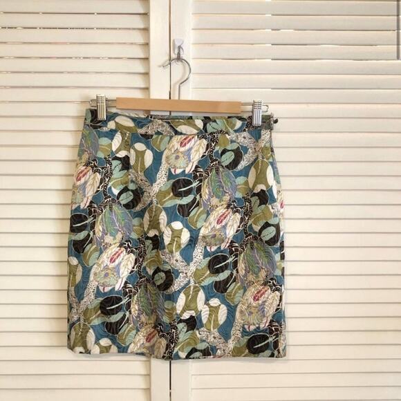 Roberto Cavalli Green Patterned Pencil Mini Skirt - Picture 1 of 10